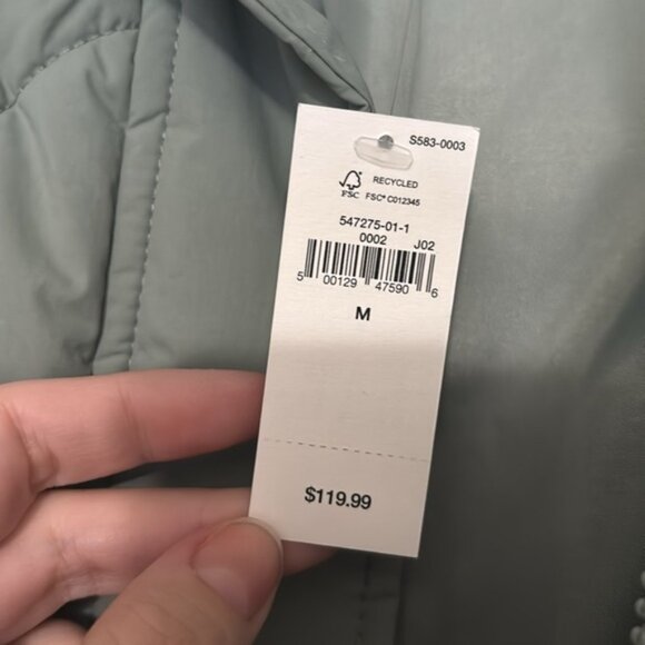 🆕 NWT Quilted Nylon Jacket, The GAP, Women’s Size Medium, Sage Green - Picture 6 of 10
